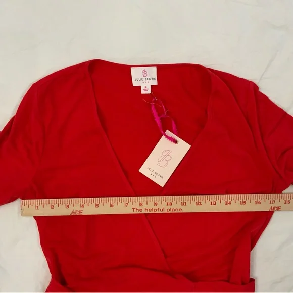 JB by Julie Brown Solid Red Marlina Knit Wrap Dress 
Size Medium 
New With Tags - Picture 9 of 16